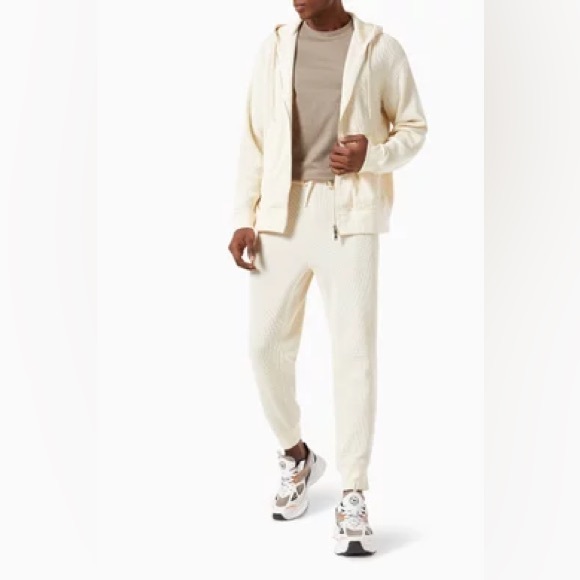 Theory Balena Waffle Knit Jogger Pants Cream White Size Large